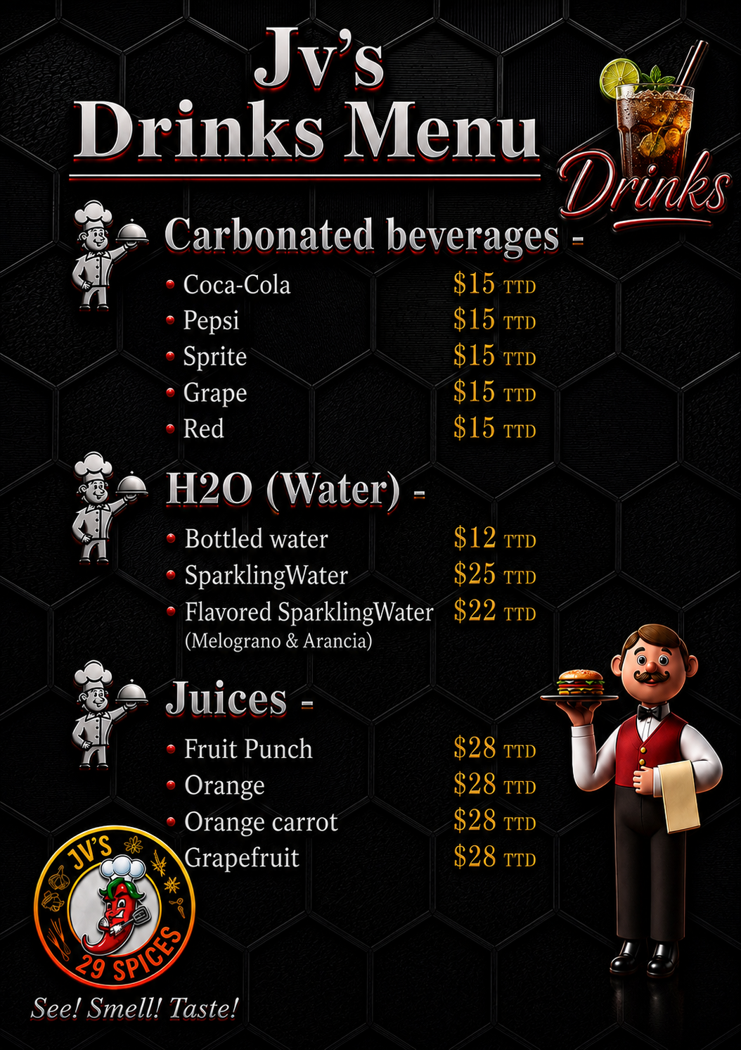 JVS Drinks Menu